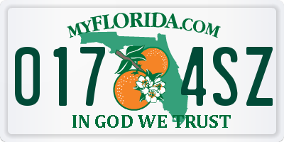 FL license plate 0174SZ