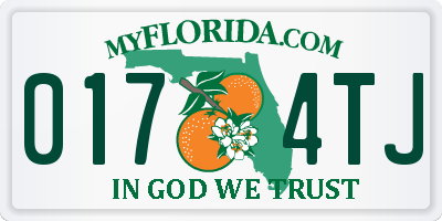 FL license plate 0174TJ