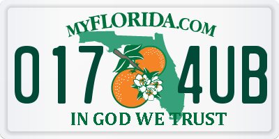 FL license plate 0174UB