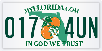 FL license plate 0174UN