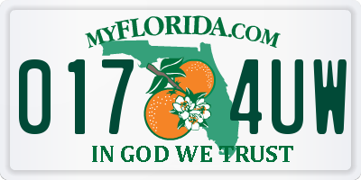 FL license plate 0174UW