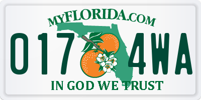 FL license plate 0174WA