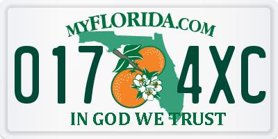 FL license plate 0174XC