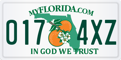 FL license plate 0174XZ