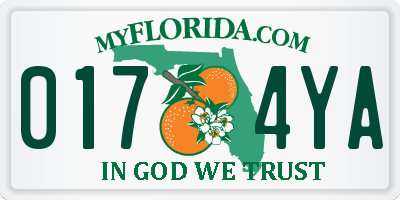 FL license plate 0174YA