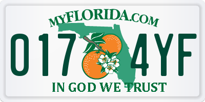 FL license plate 0174YF