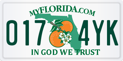 FL license plate 0174YK