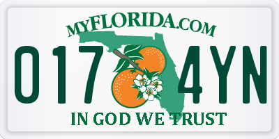 FL license plate 0174YN