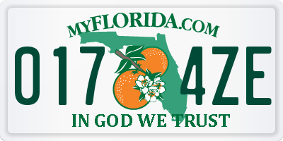 FL license plate 0174ZE