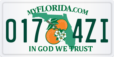 FL license plate 0174ZI