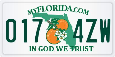 FL license plate 0174ZW