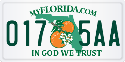 FL license plate 0175AA