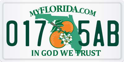 FL license plate 0175AB