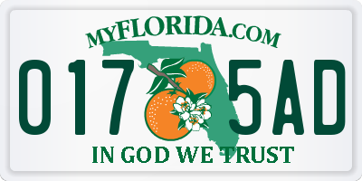 FL license plate 0175AD