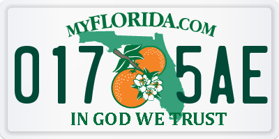FL license plate 0175AE