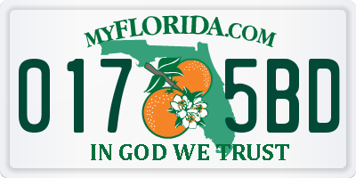 FL license plate 0175BD