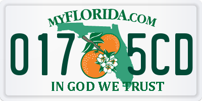 FL license plate 0175CD