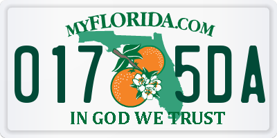 FL license plate 0175DA