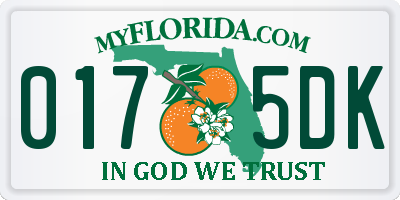 FL license plate 0175DK