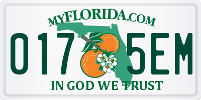 FL license plate 0175EM