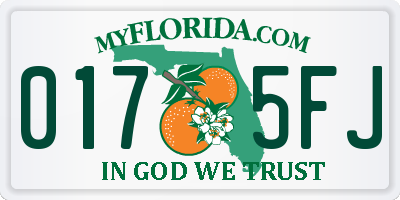 FL license plate 0175FJ