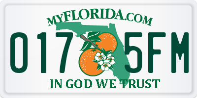 FL license plate 0175FM