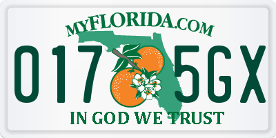 FL license plate 0175GX