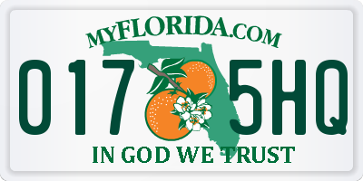 FL license plate 0175HQ