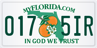 FL license plate 0175IR