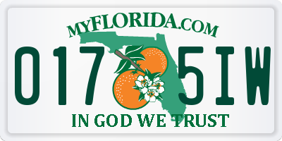 FL license plate 0175IW