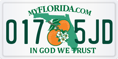 FL license plate 0175JD