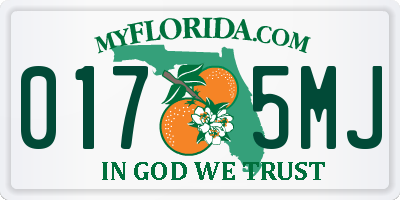 FL license plate 0175MJ