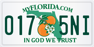 FL license plate 0175NI