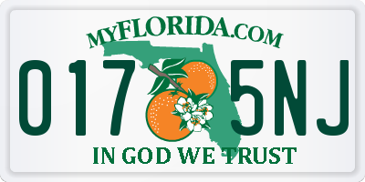 FL license plate 0175NJ