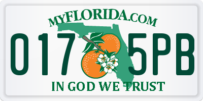 FL license plate 0175PB