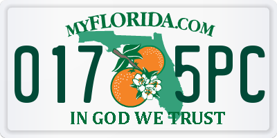 FL license plate 0175PC