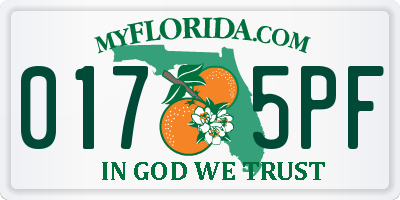 FL license plate 0175PF