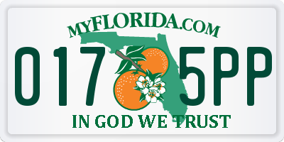 FL license plate 0175PP