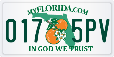 FL license plate 0175PV