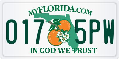 FL license plate 0175PW