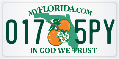FL license plate 0175PY