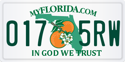 FL license plate 0175RW