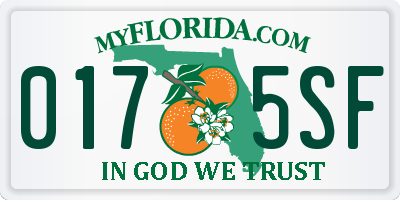 FL license plate 0175SF