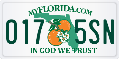 FL license plate 0175SN