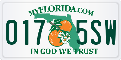FL license plate 0175SW