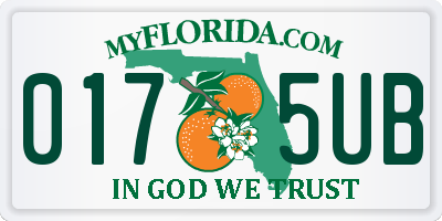 FL license plate 0175UB