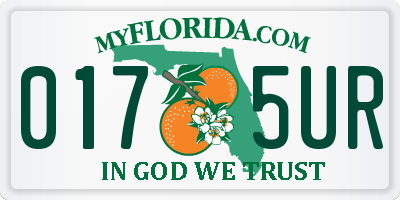 FL license plate 0175UR