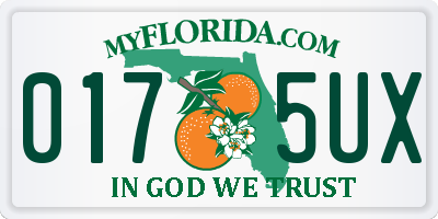 FL license plate 0175UX