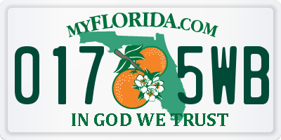 FL license plate 0175WB