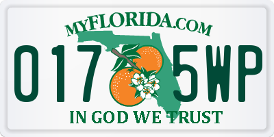 FL license plate 0175WP
